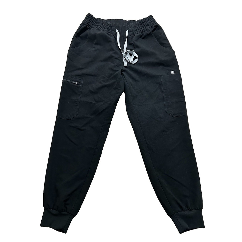 FIGS Zamora Jogger Scrub Pants Women's Small Petite S/P Black Technical Collect